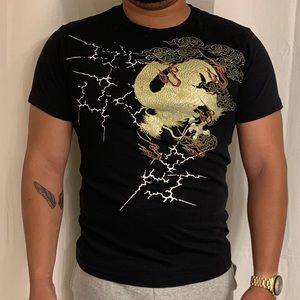 JOYE CO. Japanese T-Shirt Black/Gold Size Large